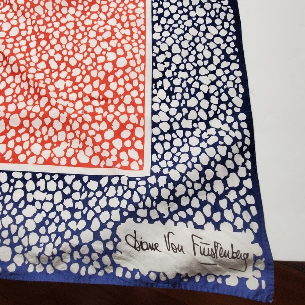 Diane Von Furstenberg Cotton poplin Red, white and blue handkerchief Square